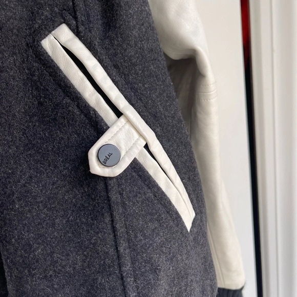 Vintage Varsity bomber jacket wool black and white streetwear timeless academia - Picture 4 of 9